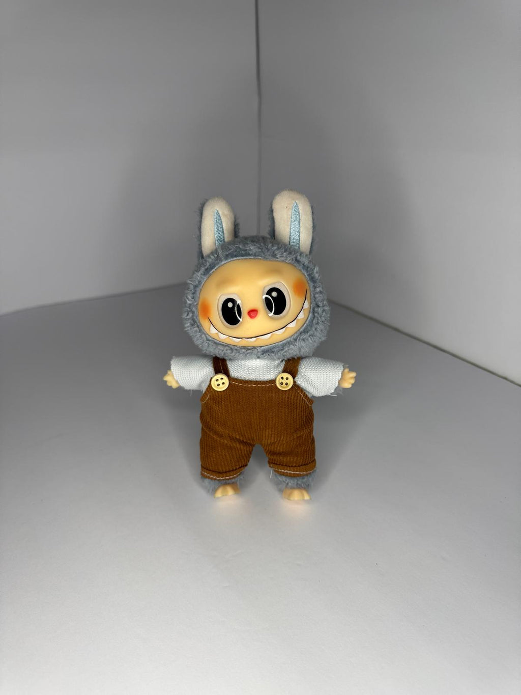 Labubu White-Brown Overalls Set – Whimsy Woven into Woodland Style