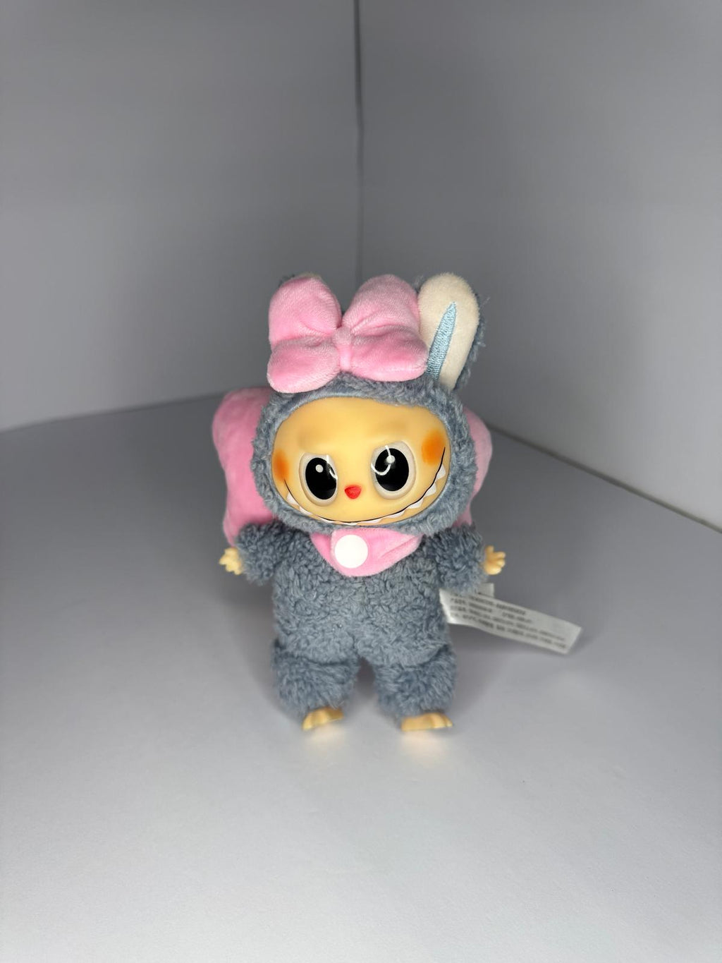 Labubu Pink Plush Outfit – Signature Bow & Winged Flair