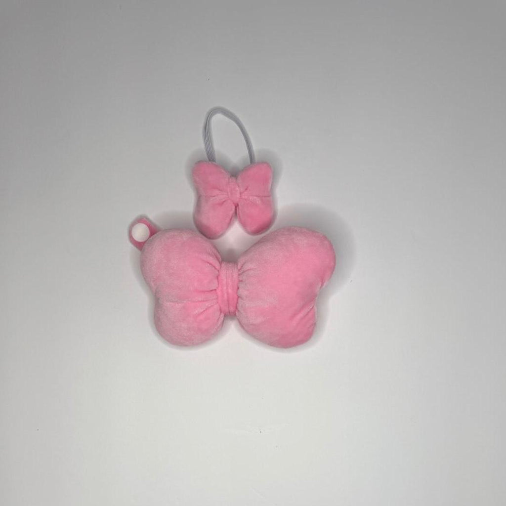 Labubu Pink Plush Outfit – Signature Bow & Winged Flair