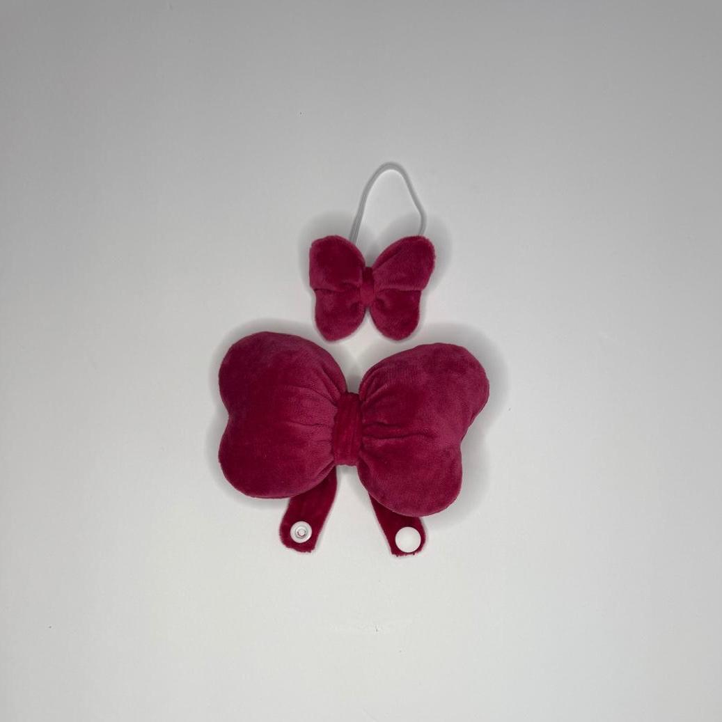 Labubu Cerise Pink Plush Outfit – Signature Bow & Winged Flair