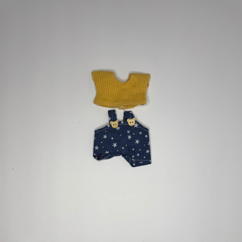Labubu Yellow Blue-Starfly Overalls Set – Whimsy Woven into Woodland Style
